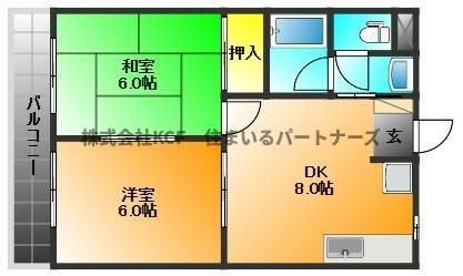 拡大写真:フェニックス久留米 4階406の間取り