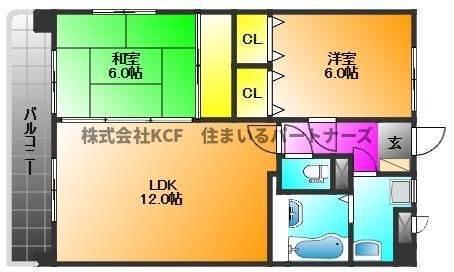 拡大写真:コンフォーレ 2階203の間取り