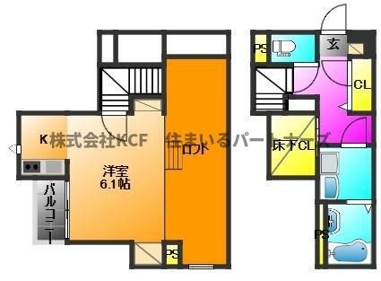拡大写真:CB久留米カーラ 2階201の間取り