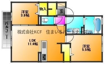 拡大写真：シュトラール 1階101の間取り