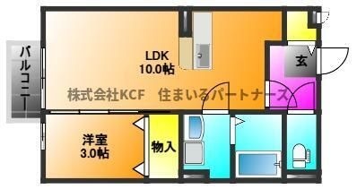 拡大写真:ソレイユ・ルヴァン 1階106の間取り
