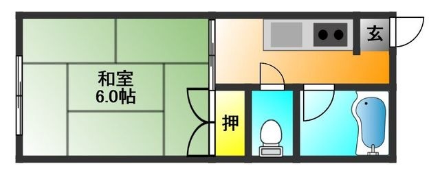拡大写真:リトルハイツ 1階102の間取り