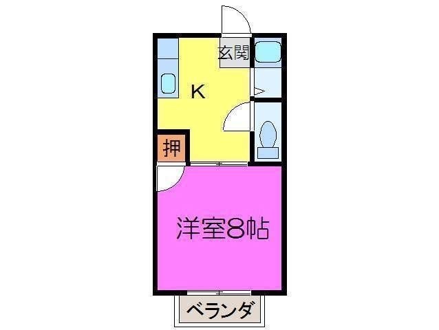 拡大写真:茶屋町エビスコーポ 2階205の間取り