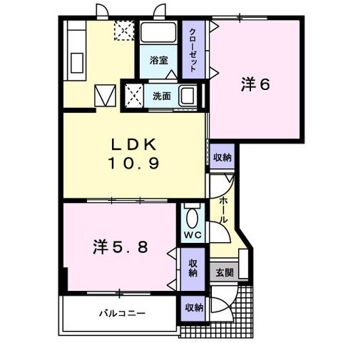 拡大写真:セポージャ徳永Ⅱ番館 1階103の間取り