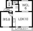 服部コーポの間取図