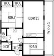 豊明団地38棟の間取図