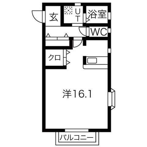 拡大写真:イーハトーブA棟 1階102の間取り