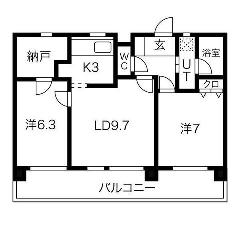 拡大写真:ユニオンハイツ愛 3階302の間取り