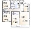 写真：岡崎市六供町字３丁目1階の間取図