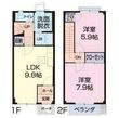 岡崎市北野町字畔北の間取図