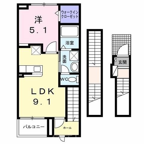 拡大写真:岡崎市青木町 3階303の間取り