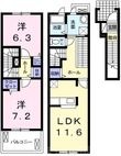 岡崎市北野町字南山の間取図