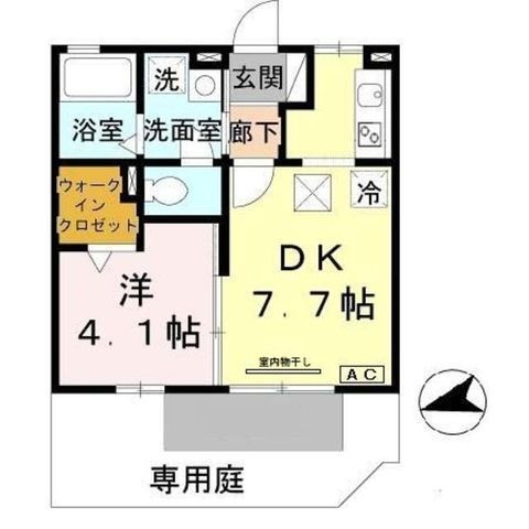 拡大写真:神戸市北区鈴蘭台東町3丁目 1階102の間取り