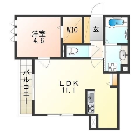 拡大写真:尼崎市南塚口町1丁目 1階103の間取り
