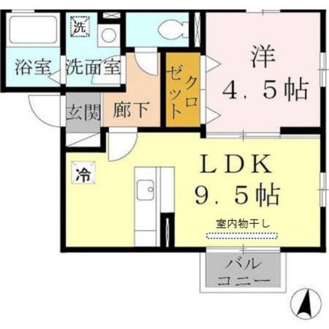 拡大写真:川西市見野3丁目 2階205の間取り