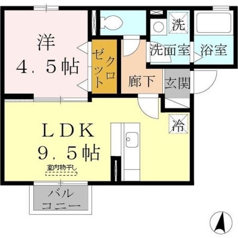 拡大写真:川西市見野3丁目 2階203の間取り