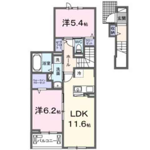 拡大写真:伊丹市鋳物師5丁目 2階202の間取り