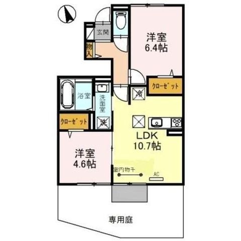 拡大写真:神戸市西区玉津町 出合 1階101の間取り