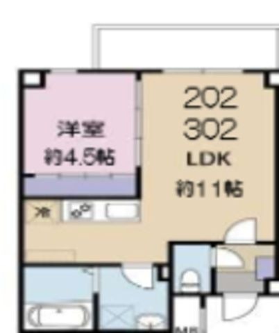 拡大写真：神戸市灘区篠原本町４丁目 2階202の間取り
