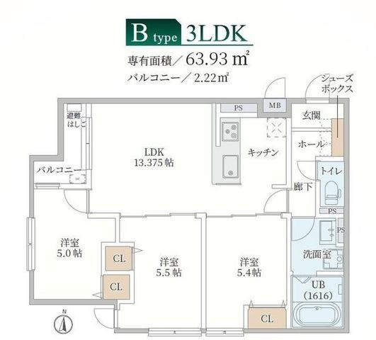 拡大写真:尼崎市塚口町4丁目 1階102の間取り