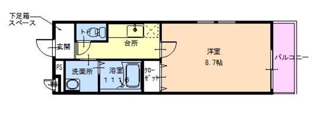 拡大写真:尼崎市武庫元町1丁目 2階201の間取り