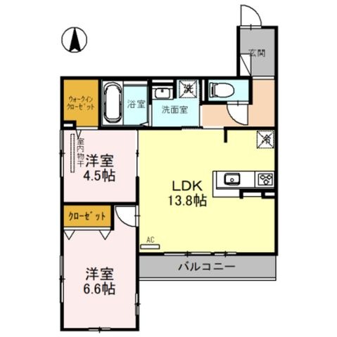 拡大写真:尼崎市南塚口町2丁目 2階203の間取り