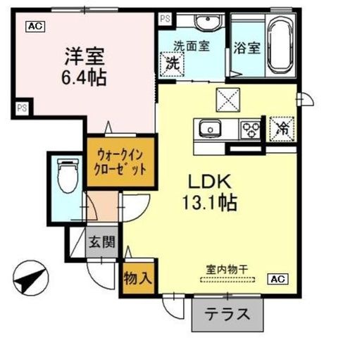 拡大写真:神戸市北区藤原台中町3丁目 1階102の間取り