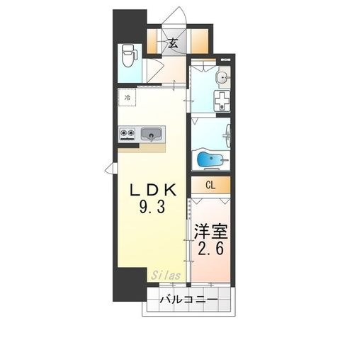 拡大写真:尼崎市杭瀬本町3丁目 2階202の間取り