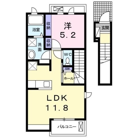 拡大写真:明石市東藤江1丁目 2階201の間取り