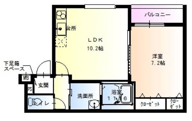 拡大写真:豊中市大島町1丁目 3階303の間取り