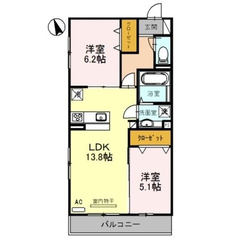 拡大写真:明石市大久保町 森田 3階305の間取り