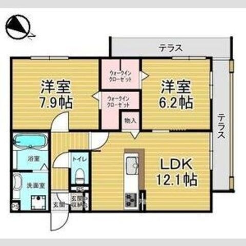 拡大写真:伊丹市御願塚5丁目 1階105の間取り