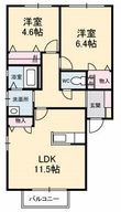 レインボー Kの間取図