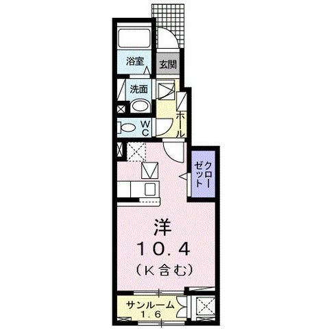 拡大写真：サンヒルズ　Ａ 1階103の間取り