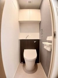 落ち着いた色調のトイレです
