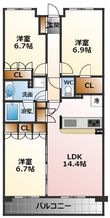 甲子園六石町ハイツの間取図