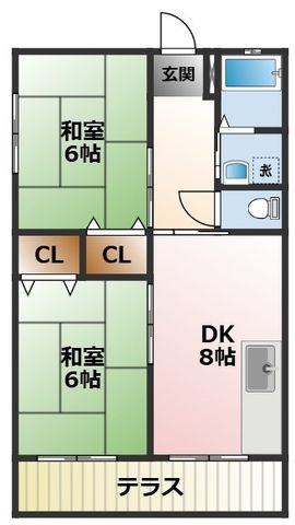 拡大写真:アリコヴェール甲子園 2階202の間取り