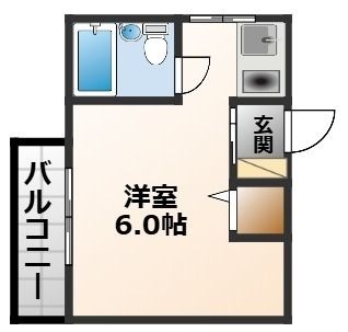 拡大写真:プチ里中 3階301の間取り