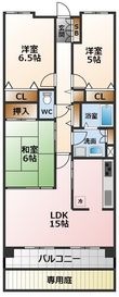 甲子園三番町ハイツの間取図