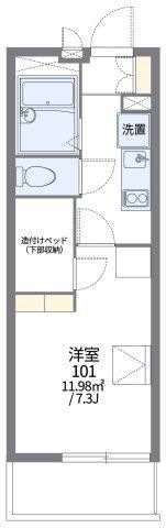 拡大写真:稲荷山ヒルズ 1階107の間取り