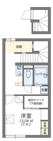 拡大写真:リトルウッド 2階207の間取り