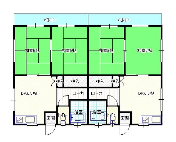 拡大写真:友重アパート 2階201の間取り