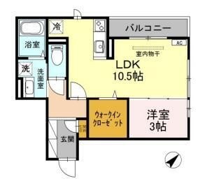 拡大写真:MINT甲子園五番町 2階203の間取り