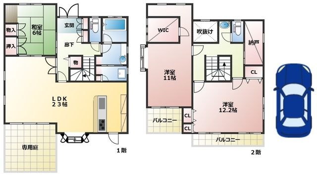 拡大写真:久出ヶ谷町戸建 1階1の間取り