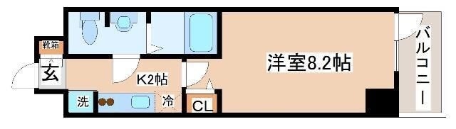拡大写真:アドバンス神戸グルーブⅡ 8階801の間取り