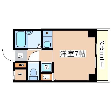 拡大写真:コンフォール湊川 4階402の間取り