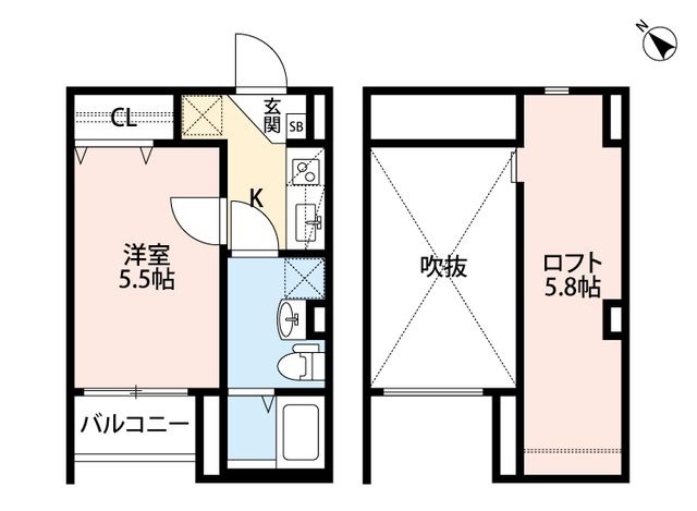 拡大写真:サンクス東須磨 2階203の間取り