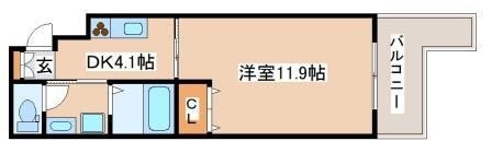 拡大写真:デコール神戸II 6階610の間取り