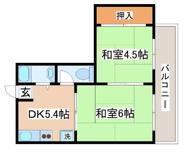 拡大写真:氷室ハイツ 3階305の間取り
