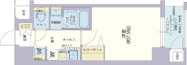 拡大写真：レジデンス神戸グルーブHarborWest 6階601の間取り